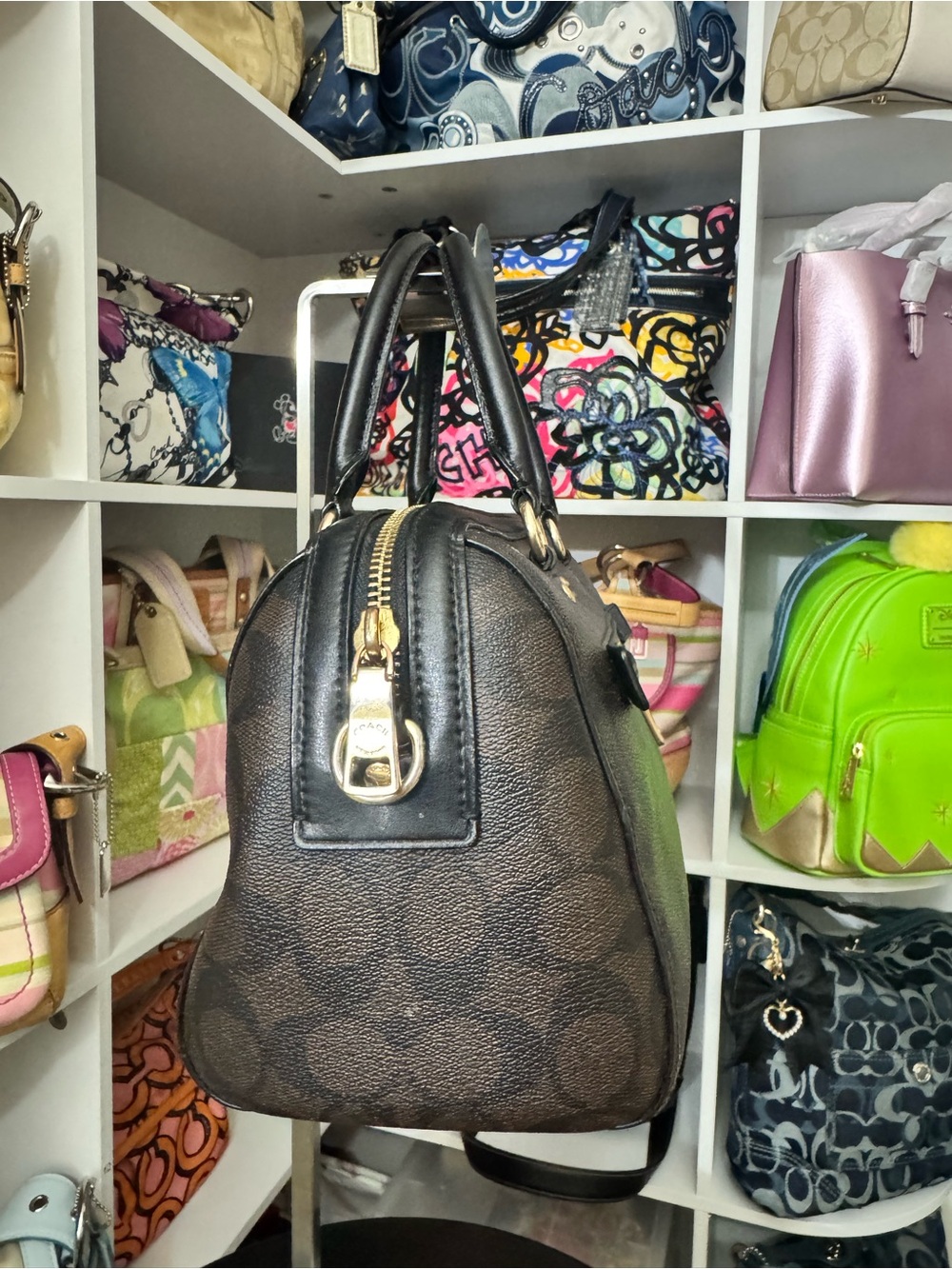 Coach Brown Signature Rowan Satchel - Picture 2 of 10